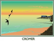 Cromer,railway posters, bryan harford, Norfolk, swifts