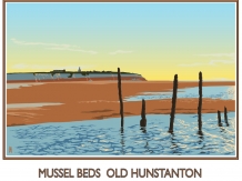 mussels,old hunstanton, norfolk, posters, railway posters, bryan harford