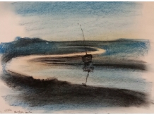 pastel painting, burnham overy staithe, norfolk, bryan harford, landscape
