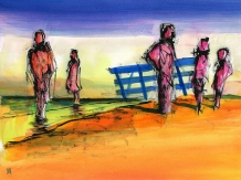 Figures at the Creek Bridge