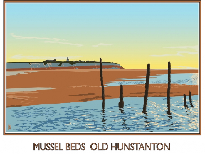 mussels,old hunstanton, norfolk, posters, railway posters, bryan harford