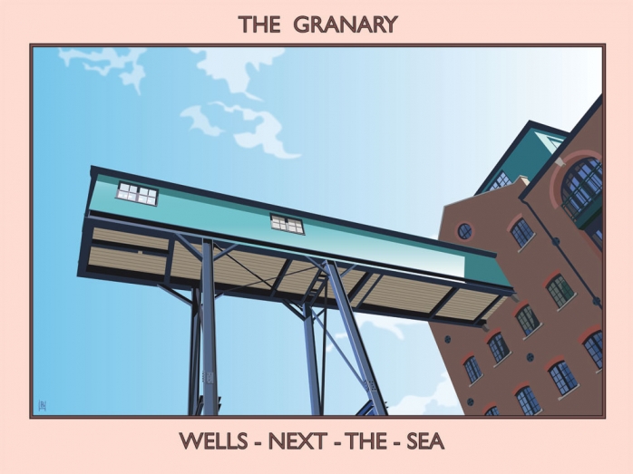 The granary, wells, Norfolk, Bryan Harford, Railway posters, posters