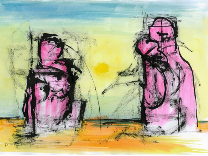 Abstract Figures on the Beach