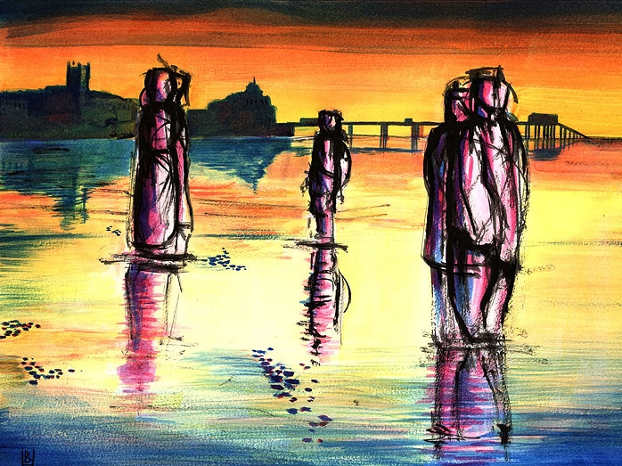 Figures on Cromer Beach