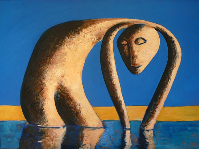 Kneeling Figure in Shallows