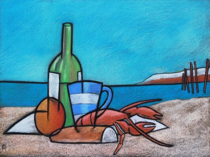 still life, cliffs, Hunstanton, pastels, norfolk