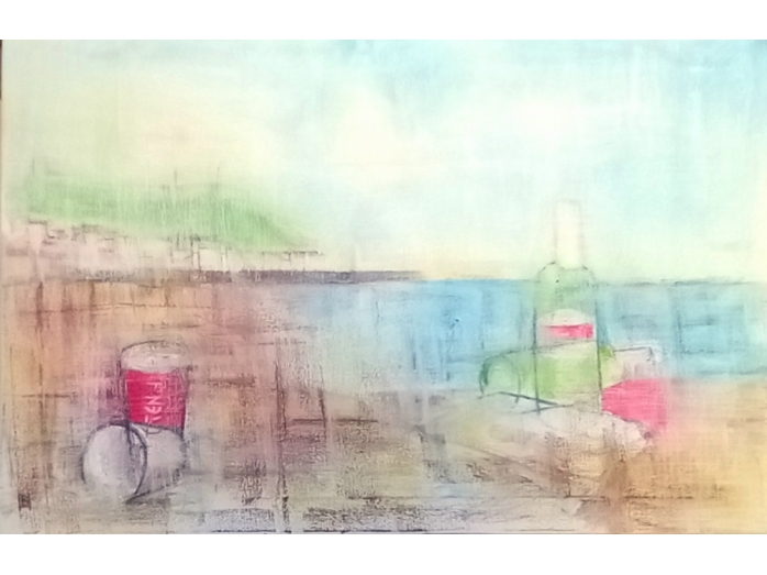 oil pastel, scarborough, yorkshire, oil painting, still life, bryan harford